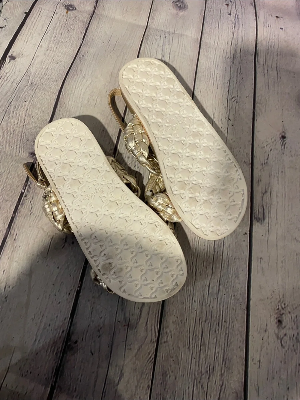 Sam Edelman Girls' Braided Metallic Gold Slingback Sandals Sz 4 NWOB
